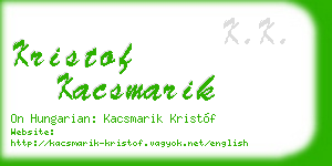kristof kacsmarik business card