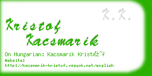 kristof kacsmarik business card